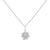 Contemporary .925 Sterling Silver 1/4 cttw Diamond Floral Cluster Pendant Necklace For Sale - Image 3 of 5