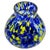 Dramatic multi color decor, cobalt and yellow in hand blown splatter glass vase in the Art Deco style. This design for...