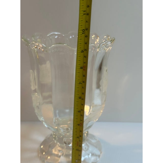 1970s Imperlux Bohemia Czechoslovakia Handcut Crystal Vase With Frosted Rose Etched For Sale - Image 10 of 14
