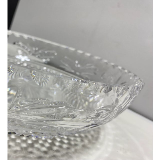 Stuart Crystal Cut Glass Bowl – Vintage 1960s Crystal Serving or Centerpiece Bowl For Sale - Image 9 of 10