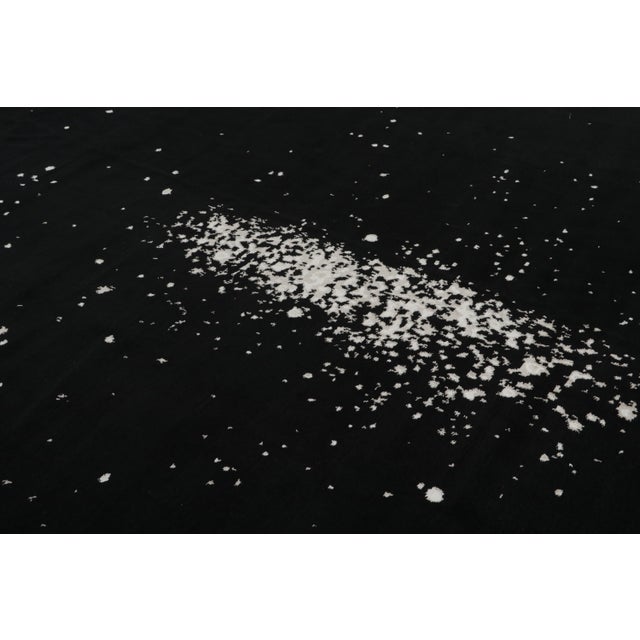 2010s Rug & Kilim’s Abstract Rug in Black With White Painterly Patterns – “Milky Way” For Sale - Image 5 of 8