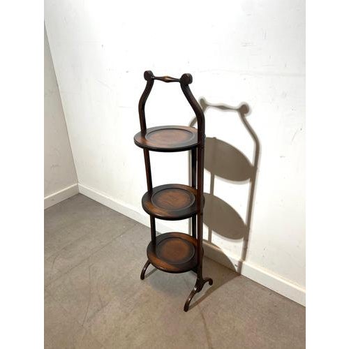 Vintage Folding 3-Tier Tray Stand For Sale - Image 6 of 6