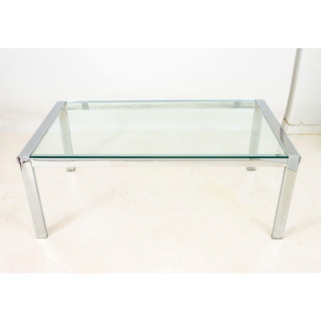 Mid-Century Modern Modern Glass Top Chrome Dining Table For Sale - Image 3 of 5