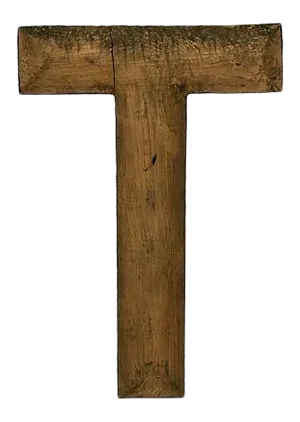 Antique Wood Sign Letter T