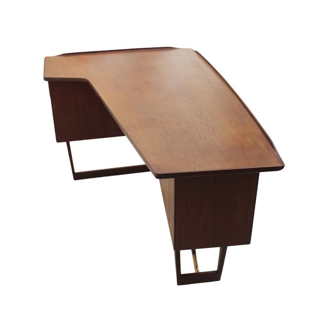 Mid-Century Modern Boomerang Desk attributed to Arne Vodder For Sale - Image 4 of 11