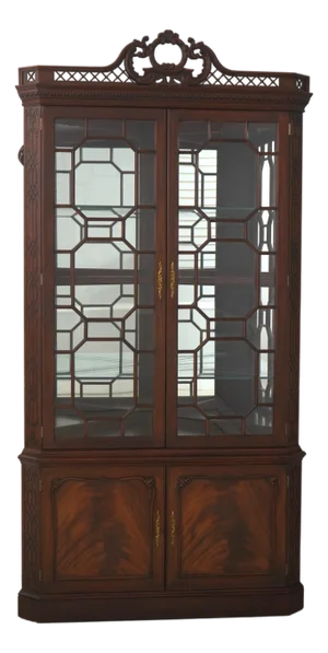 Henkel Harris Chippendale Mahogany Corner China Cabinet