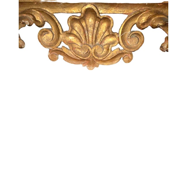 Rococo Antique Rococo-Style Carved Giltwood Wall Mirror With Acanthus Scrollwork For Sale - Image 3 of 16