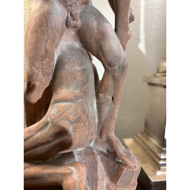 Neoclassical Revival Terracotta-Patinated Statue of the Abduction of a Sabine Woman After Giambologna For Sale - Image 4 of 10