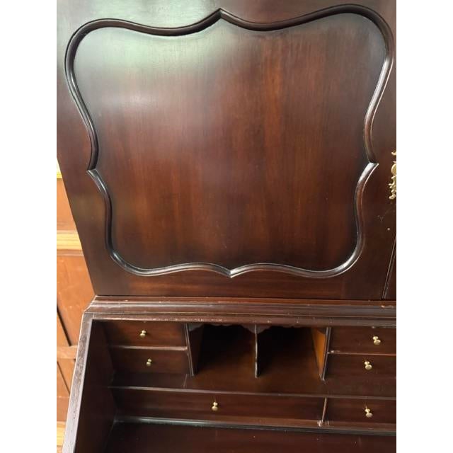 Mid 20th Century Mid 20th Century Kittinger Cw 1 Mahogany Slant Front Chippendale Style Secretary. Desk For Sale - Image 5 of 15