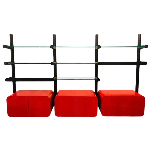 Pace Collection "Obra" Wall Unit Janet Schwietzer, Three Section Illuminated For Sale