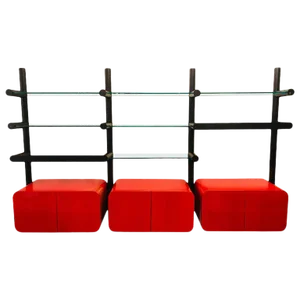 Pace Collection "Obra" Wall Unit Janet Schwietzer, Three Section Illuminated
