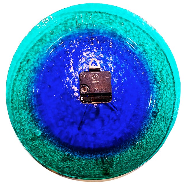 Vintage Italian Wall Clock in Murano Glass by Ca Dei Vetrai, 1970s For Sale