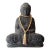 Arhaus Seated Buddha Cast Stone Sculpture With Prayer Beads For Sale