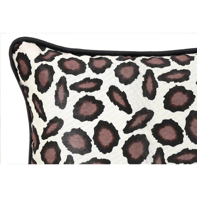 Cabin Animal Print Hair on Hide Pillow Cover With Piping For Sale - Image 3 of 12