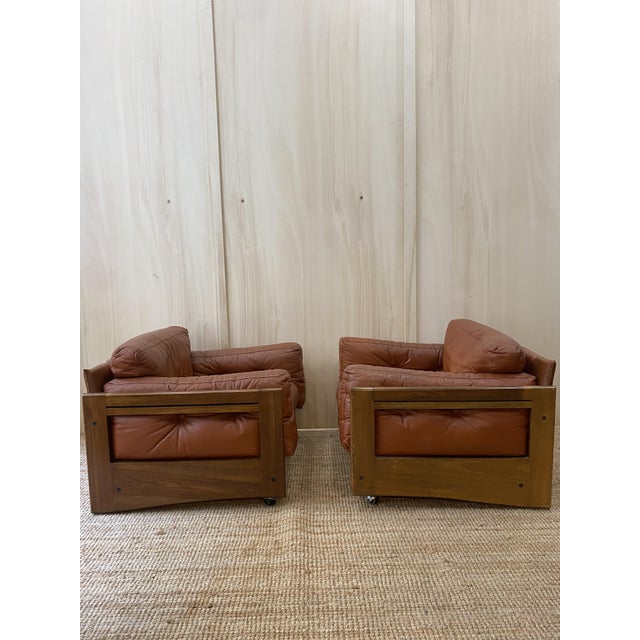 Animal Skin Italian Leather Club Chairs, 1960s, Set of 2 For Sale - Image 7 of 12