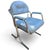 Sky Blue 1970s Attributed to Jerry Johnson for Cal-Style Furniture Dining Chairs - set of 6 For Sale - Image 8 of 9