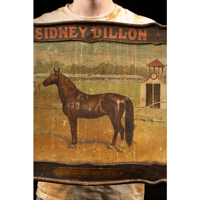 Early 20th Century Sidney Dillon Cigars Self-Framed Tin Litho Advertising Sign For Sale - Image 4 of 6