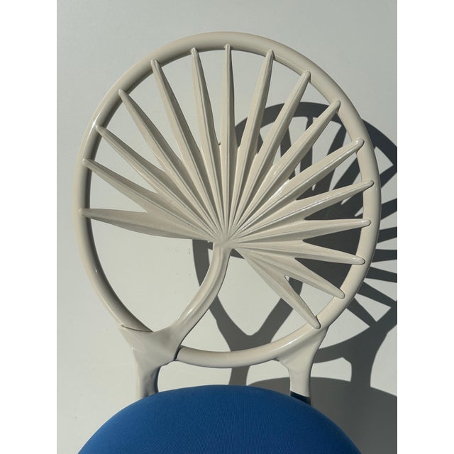 Set of Four Aluminum Chairs with Palm Leaf Motif For Sale - Image 9 of 12