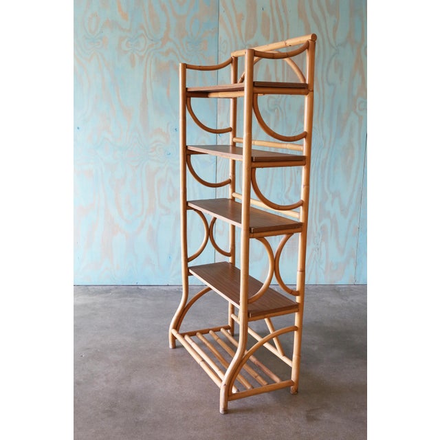 1960s Vintage Bamboo and Laminate Bookshelf For Sale - Image 5 of 10