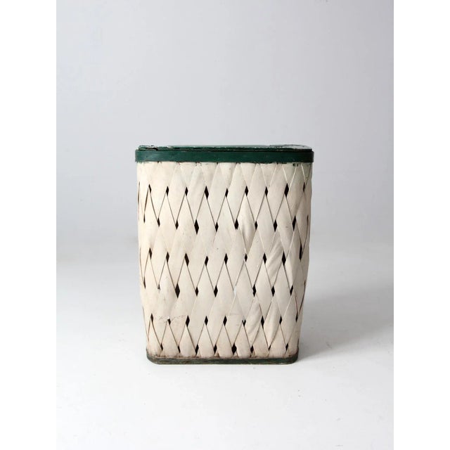 Antique Woven Hamper Basket For Sale - Image 4 of 13