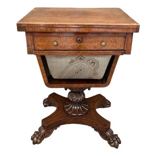 Antique Sewing Table in Mahogany For Sale
