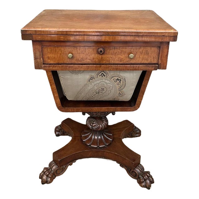 Antique Sewing Table in Mahogany For Sale