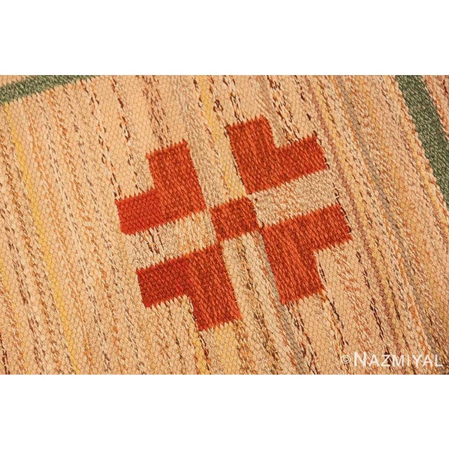 Nazmiyal Collection Minimalist Vintage Scandinavian Swedish Kilim Rug For Sale - Image 9 of 9