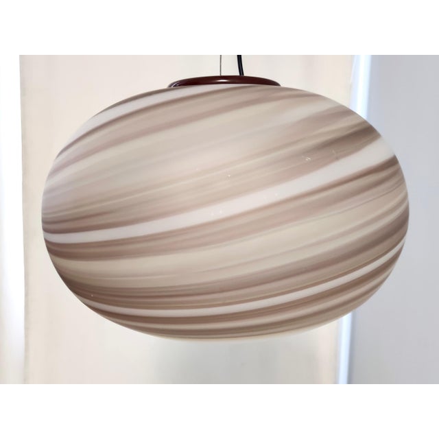 Vintage Adjustable Glass Pendant Light by Ludovico Diaz De Santillana for VeArt, 1970s For Sale - Image 9 of 12