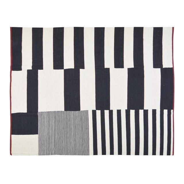 Afghan Modern Flatweave Kilim Wool Rug, 9'6"x12' For Sale