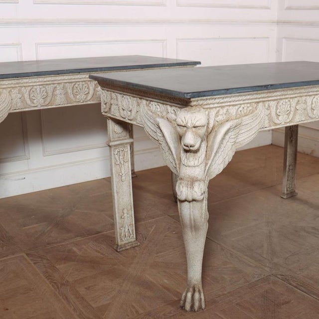 Large Painted Console Tables, Set of 2 For Sale - Image 12 of 13