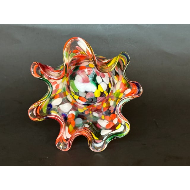 Vintage Murano Art Glass Vase For Sale - Image 9 of 12
