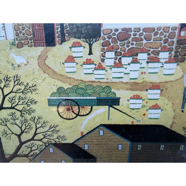 1970s Charles Wysocki Framed Print Titled "Apples, Pears and Plums" For Sale - Image 4 of 4