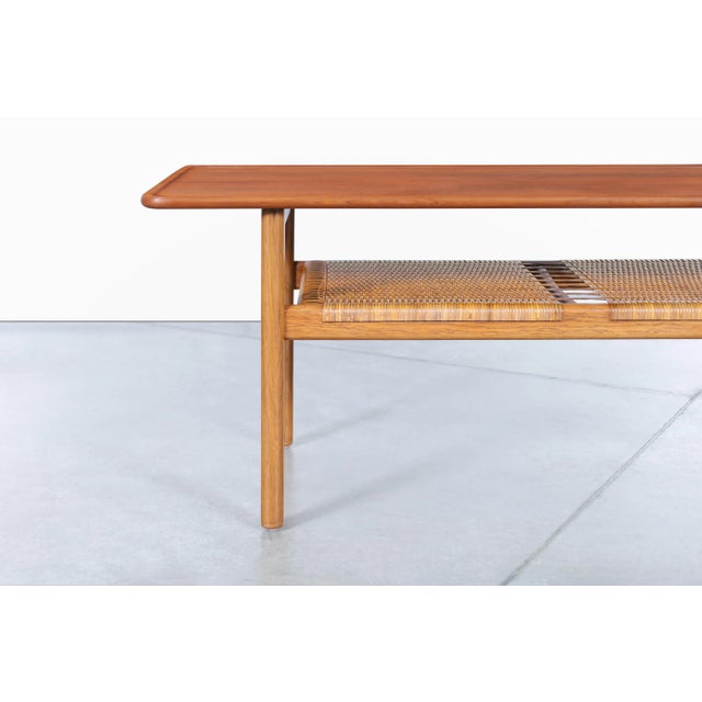 Mid-Century Modern Mid-Century Modern Teak and Cane Coffee Table by Hans J. Wegner for Andreas Tuck For Sale - Image 3 of 12