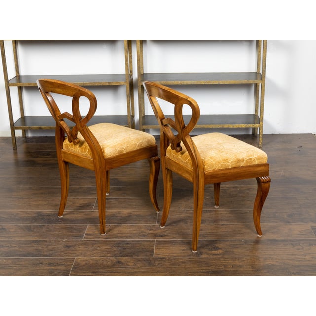 Pair of Austrian Biedermeier 19th Century Side Chairs with Carved Open Backs For Sale - Image 10 of 12