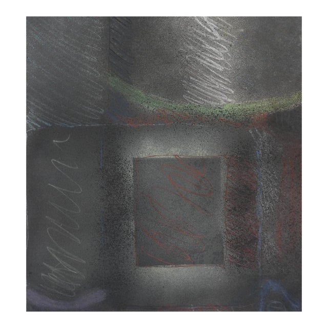 1970s Smokey Black Abstract Painting For Sale