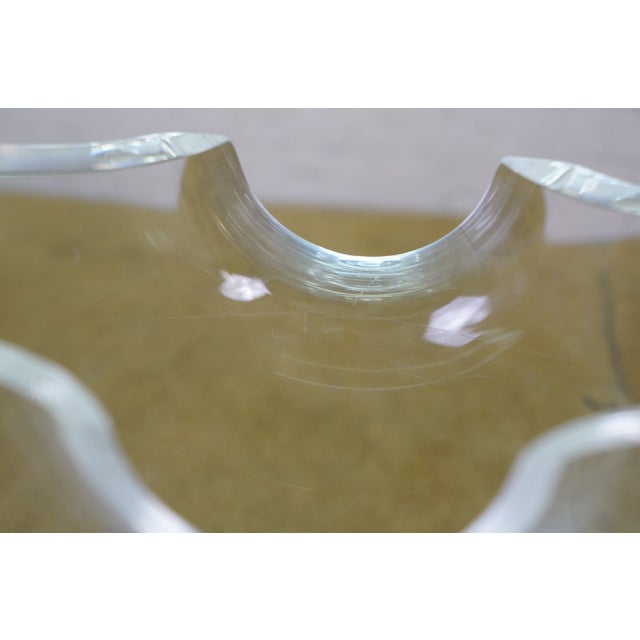 Steuben Equinox Neil Cohen Half Moon Notched Art Glass Bowl 10" For Sale - Image 11 of 16