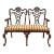 Early 20th-C. English Chinese Chippendale Style Carved Mahogany Settee / Bench For Sale