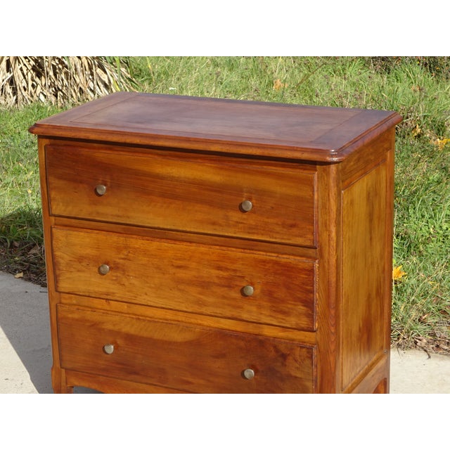 Vintage Three-Drawer Chest of Drawers in Walnut, 1950s For Sale - Image 3 of 18