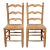 Pair of Vintage French Country Rush Tan Side Chairs W Cushions For Sale