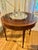 Mid 20th Century Vintage Gate Leg Demilune to Round Federal Inlaid Bookmatch Mahogany Table For Sale - Image 5 of 12