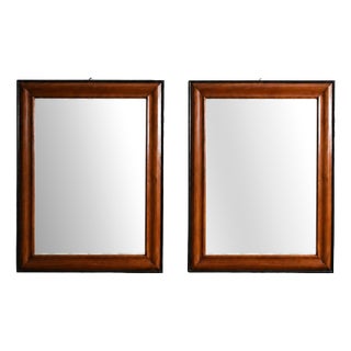 Bicolor Wood and Ebonised Wood Mirrors, Set of 2 For Sale