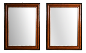 Bicolor Wood and Ebonised Wood Mirrors, Set of 2