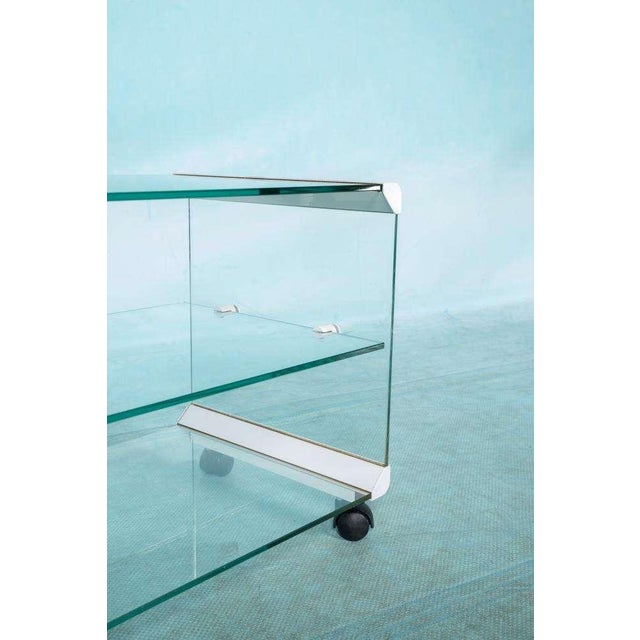 Vintage Bar Cart in Glass For Sale - Image 8 of 12
