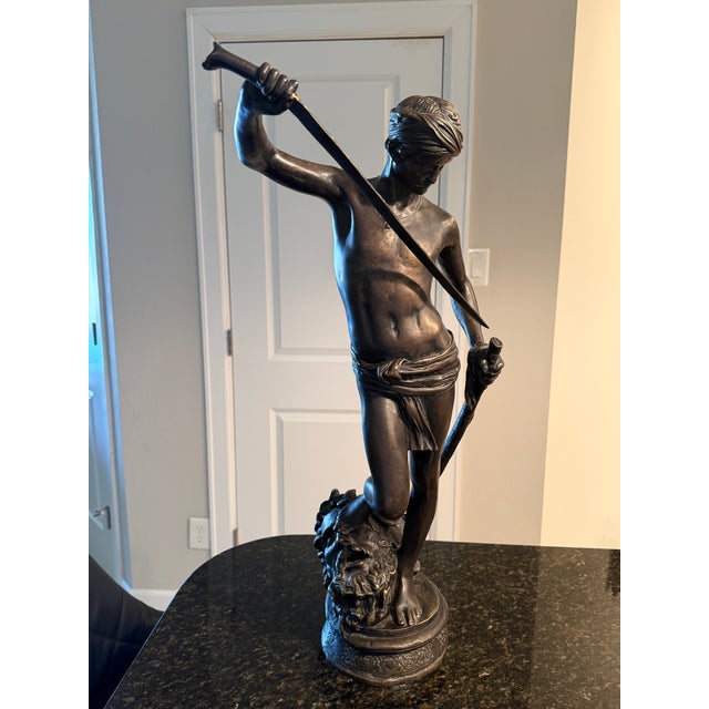 French Mid 20th Century After Marius-Jean-Antonin Mercié (French, 1845–1916). “ David Vainqueur “ - Set of 2 For Sale - Image 3 of 5
