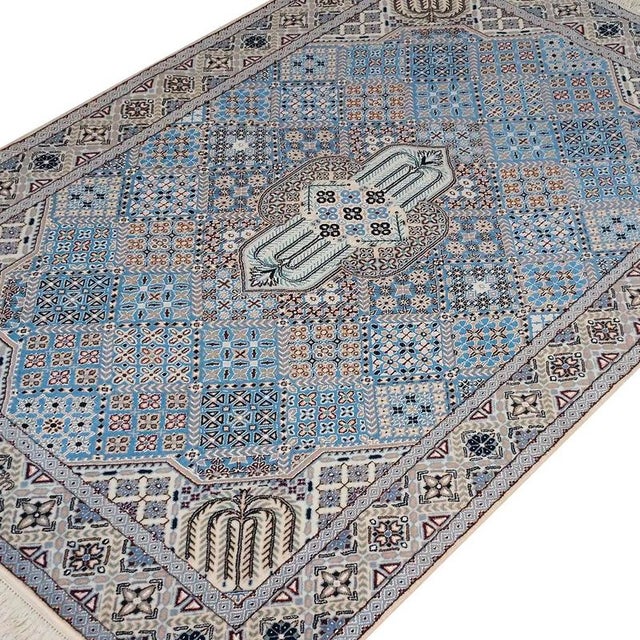 Hand-Knotted Nain Rugs in Silk and Wool, Set of 2 For Sale - Image 5 of 8