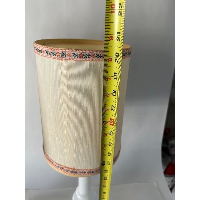 Mid-Century Modern Vintage Midcentury White Hobnail Milk Glass Table Lamps - a Pair For Sale - Image 3 of 4