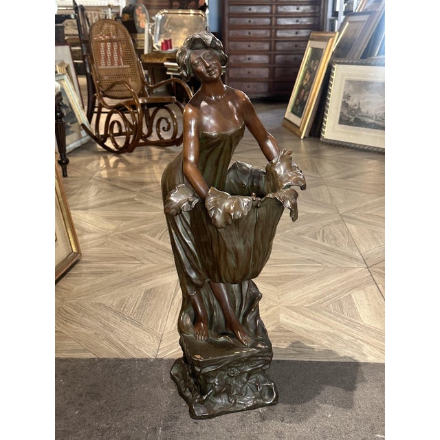 Art Nouveau Terracotta and Bronze Sculpture, 1890s-1910s For Sale - Image 10 of 12