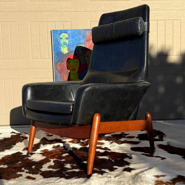 Epic Danish Madsen and Schubell Lounge and Ottoman For Sale - Image 10 of 12