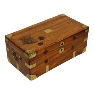 19th Century British Military Officer's Campaign Trunk of Brass-Bound Camphor For Sale
