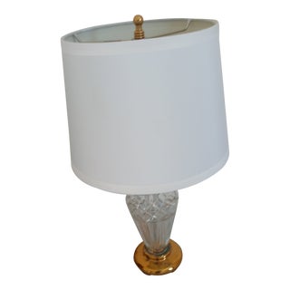 1980s Waterford Crystal Ginger Jar Lamp With Shade For Sale